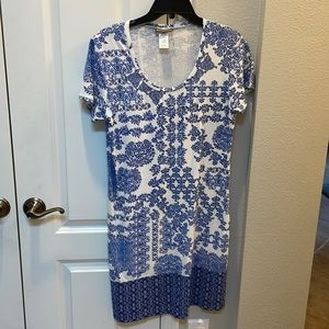 Tommy Bahama T-shirt Dress, navy blue, blue and white.